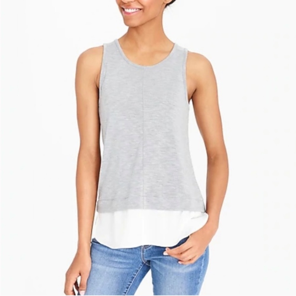 J. Crew womens drapey tank top with silky hem grey
